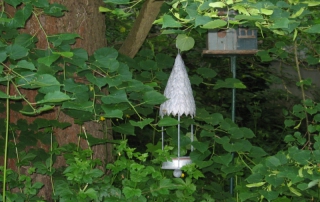 Nichoirs oiseaux dans le jardin l'été